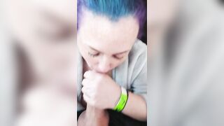 Sucking Off daddy's long penis after he secretly spent the night edging himself