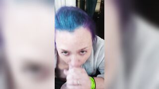 Sucking Off daddy's long penis after he secretly spent the night edging himself