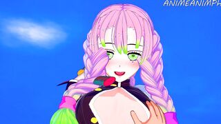 Demon Slayer Cartoon: Mitsuri Kanjori Give You A Long Boob Job