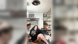 Getting pounded and ate inside the kitchen