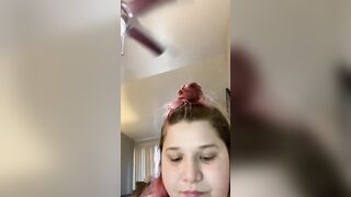Fat women sucking off fake cock