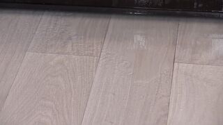 Pee into dog position, old bbw MILF with huge butt and bushy vagina.