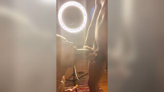 Handcuffed ebony teenie blows cock (Full Film Only Fans @Teenieweenii)