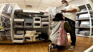 Bj and facial inside a department store! Then a cumwalk!!