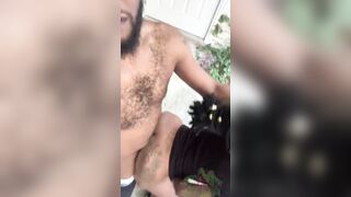 Janeinthejungle gets long big black cock outdoors