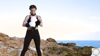 Boxer bound up and spanked before anal pleasure her dominatrix along the Balearic Sea -- real domination