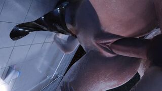 Final Fantasy VII Remake Naked Mod: Tifa Lockhart Standing Doggy Boned inside the Raining Shower rooftop!