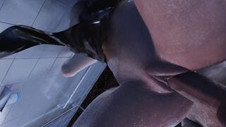 Final Fantasy VII Remake Naked Mod: Tifa Lockhart Standing Doggy Boned inside the Raining Shower rooftop!