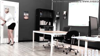 Office Janitor Caught Big Boobed Blonde Lila Yummy Fapping Inside Office