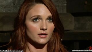 Big Titted red head camgirl tied and booty banged!