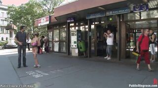 Big Boobed Romanian humiliated inside outside