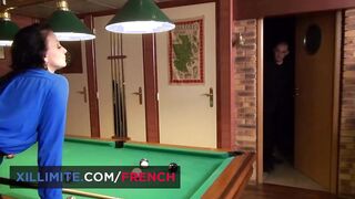 Anal sex on the pool with a Bombshell dark hair