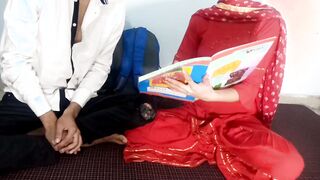 School Girl and professor Enjoying into tution