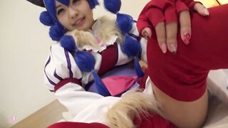 【Hentai Cosplay】Sex with a adorable blue haired cosplayer. Soaking soak