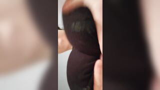 Strokes & hand MILK long BBW cougar JUGS through ebony shirt