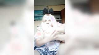 Freaky alice into wonderland having fun with her tight soak vagina