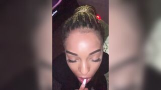 African loves nut on her face