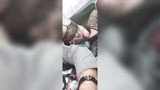 Driving And Flashing Drivers Inside a Panties Body Suit Drive Through Exhibitionist Hoe at Starbucks