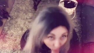 Bbw blows tinder dates dick and gets cum on her
