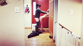 Ex-Wifey flashes and fucks the delivery man
