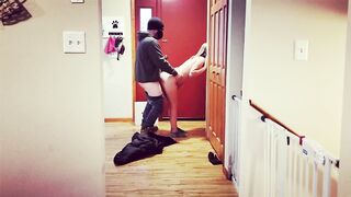Ex-Wifey flashes and fucks the delivery man