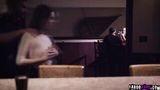 Jill Cassidy liking sucking off Charles long dick under the counter