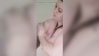 WitchofWaxhaw BBW Ex-Wife Taking A Shower Long Saggy Tits Topless
