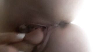 Sex Vibrator in pussy. Close-up