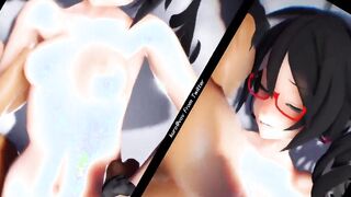 【MMD R-teenagers SEX DANCE】SEXY BOOTY INTO GLASSES BJ INSANE PERVERSE MOUTH ハードセックス [MMD]