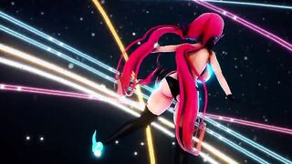 【MMD R-barely legal SEX DANCE】GIRL WITH A GODDESS BOOTY LIKES TO BE LEFT WELL LICIT激しいセックス[MMD R-18]