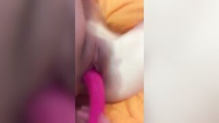 Erotic masturbation of a slender voluptuous school girl