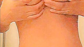 skinny black hoe shows off her titted