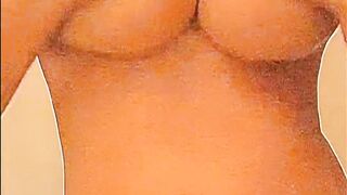 skinny black hoe shows off her titted