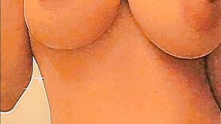 skinny black hoe shows off her titted