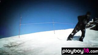 Nude badass Cutie Jaclyn Swedberg and her GFs snowboarding on
