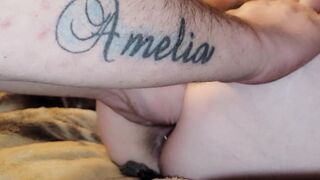 Wrecking her bimbo snatch with my fists