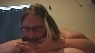 BBW cougar BLOWS AND LICKS BREASTMILK OFF OWN JUGS