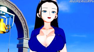 1 Piece Anime: Nico Robin Long Melons Tittyfuck Jizzed
