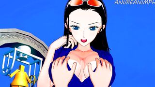 1 Piece Anime: Nico Robin Long Melons Tittyfuck Jizzed