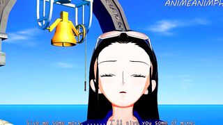 1 Piece Anime: Nico Robin Long Melons Tittyfuck Jizzed