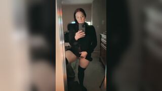 Cutie mom gets off multiple time watching herself inside the mirror babe insane groaning orgasm