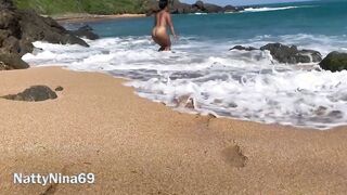 Long Butt Hispanic milf on a Naked Beach - Trending