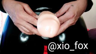 Rubber hot fucks you with her strap-on - pov pvc queen fake-cock worshipping