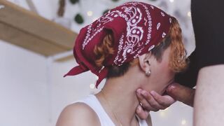 HARDCORE BJ - INSANE GAGGING, SLAPPING, CUM INTO MOUTH
