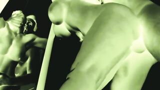 Friends hot wifey takes penis standing up against mirror! Tight snatch wiggle made me cum!