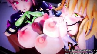 【MMD R-18 yo SEX DANCE】HUGE WHITE TITTED FUCKING HIS LONG COCK激しいセックス[MMD R-18]