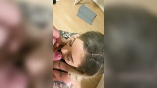 Little bimbo loves blowing penis! How well do you rate her talent?