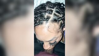 Shes Yellow sucking off cum out of bbc