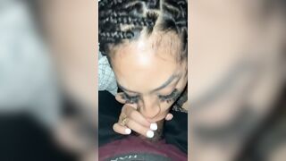 Shes Yellow sucking off cum out of bbc