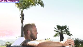 Babes blowing bi sexual boyfriends penis into group sex before sex